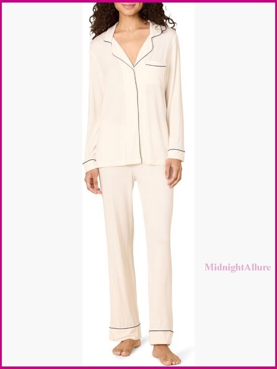 Other - Women's Modal Long-Sleeve Pajama Set - Button Front, Elastic Waist